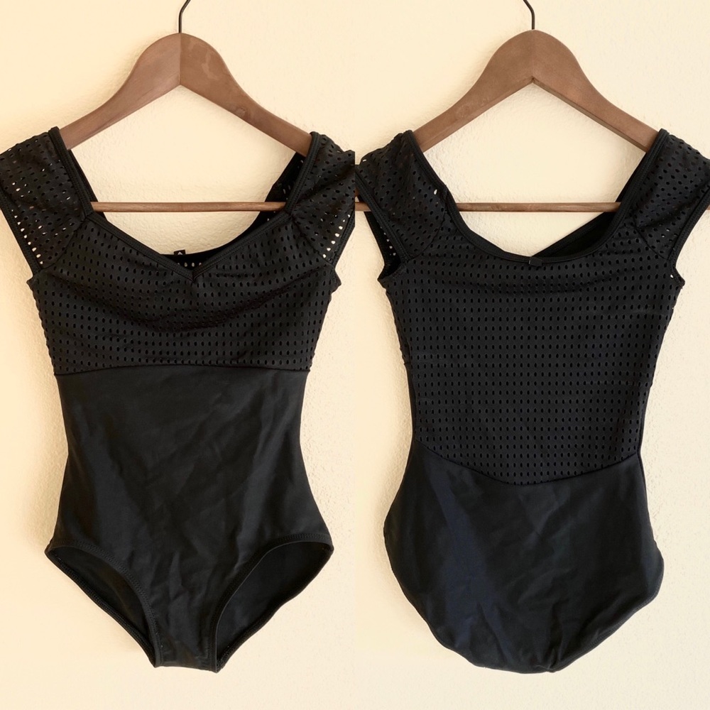 Jule Dancewear Cabochon Black Dot Mesh Leotard